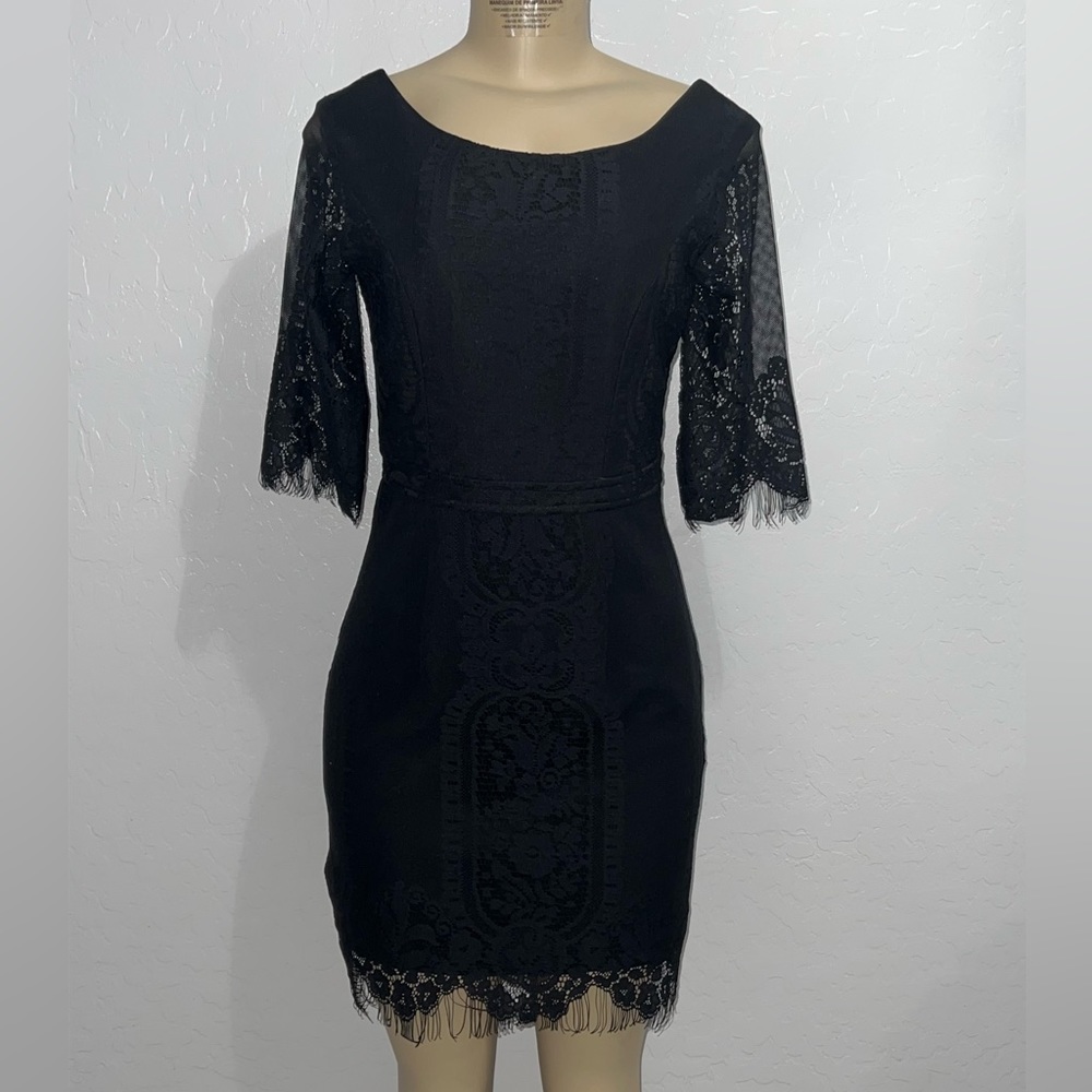 Tea Cup Los Angeles Womens Black Cocktail Dress